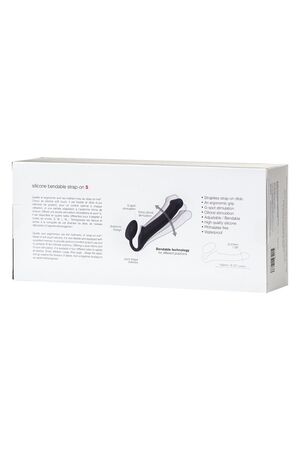Черный безремневой страпон Silicone Bendable Strap-On - size S